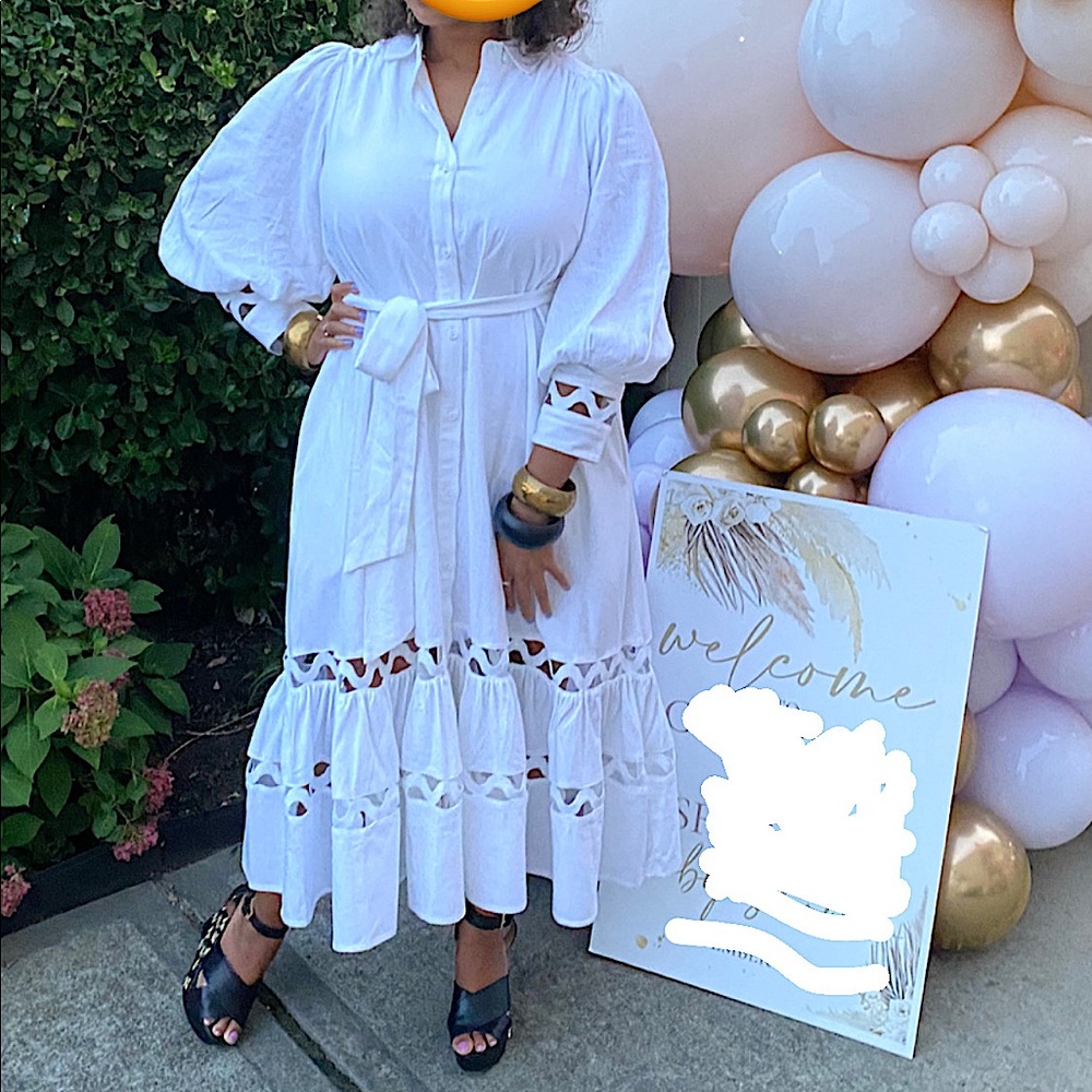 Fun & Flowy White Maxi Dress